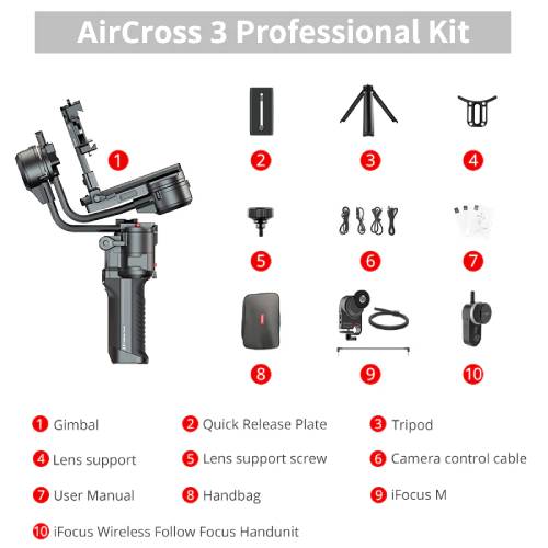 AirCross 3 Estabilizador Gimbal Professional Kit